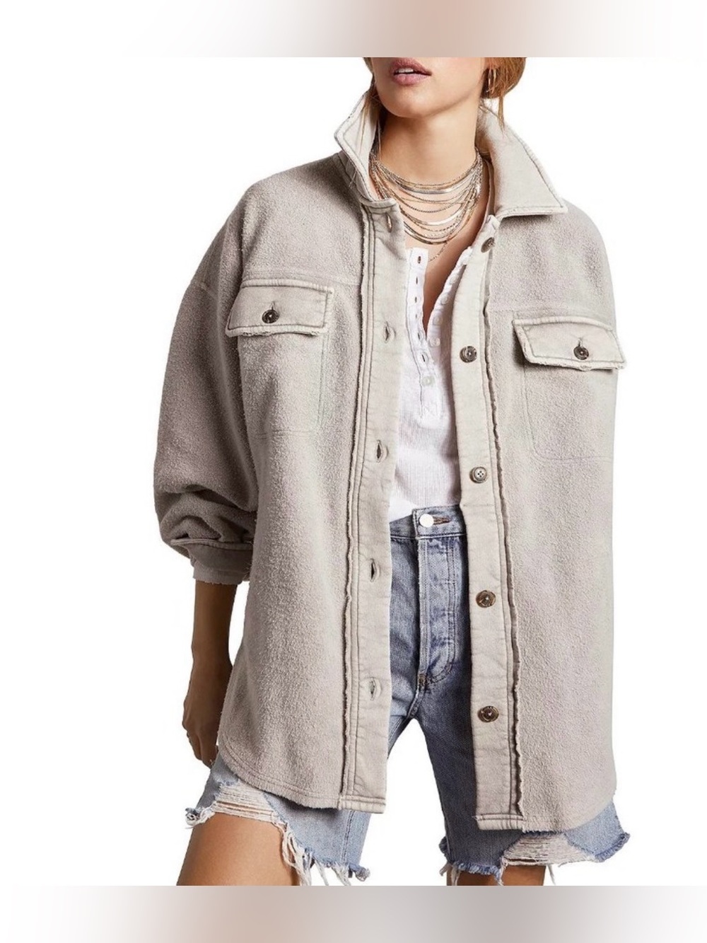 Free People Ruby Jacket in Stone Size S